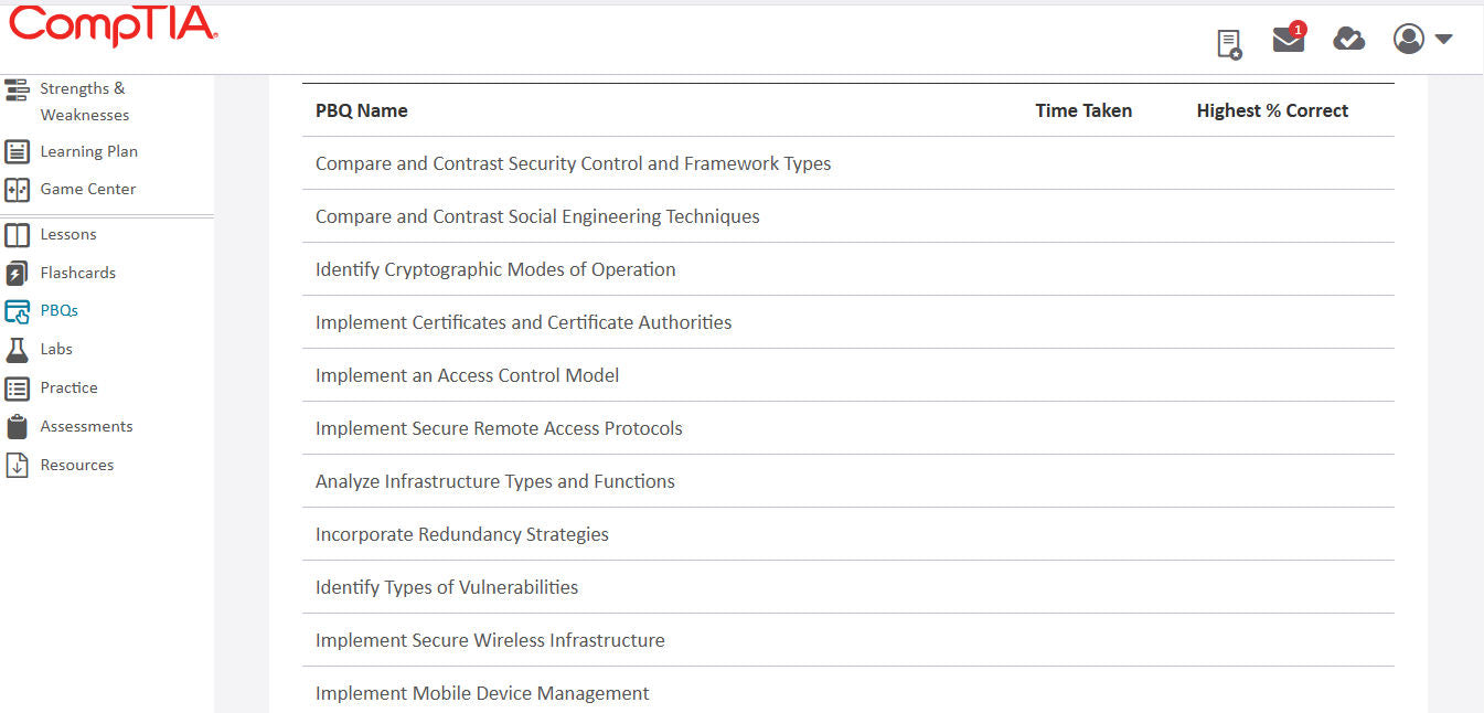 ข้อเสนอที่ดีที่สุด (SY0-701) - CompTIA Security+ CertMaster Learn + Labs (3 เดือน)