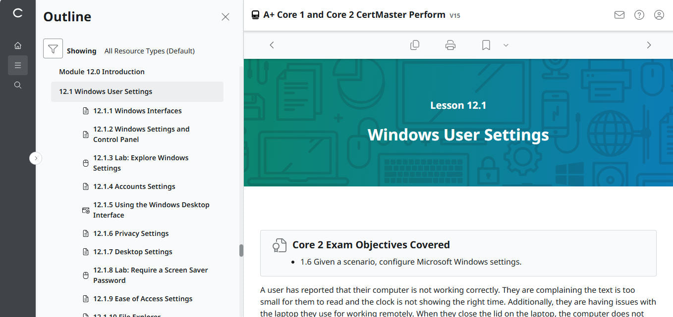 CompTIA A+ Core 1 & 2 CertMaster Perform (V15) (เข้าใช้งาน 4 เดือน) (🛒ข้อเสนอพิเศษ)