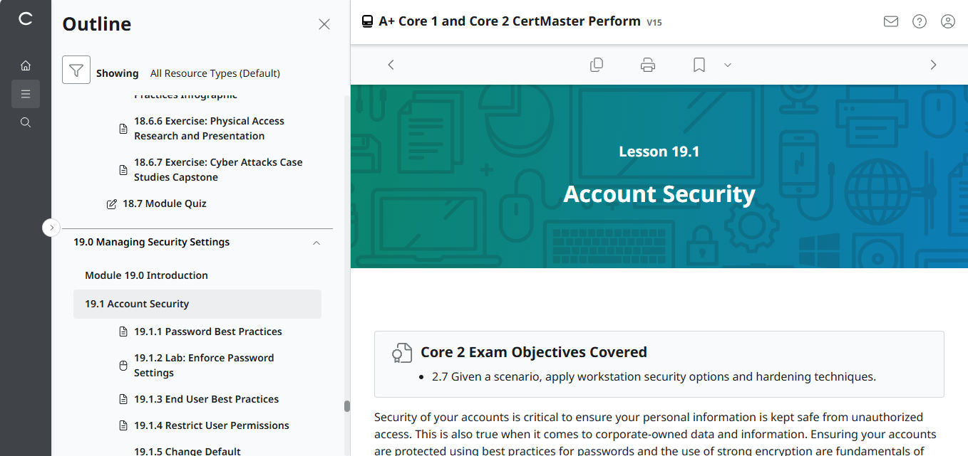CompTIA A+ Core 1 & 2 CertMaster Perform (V15) (เข้าใช้งาน 4 เดือน) (🛒ข้อเสนอพิเศษ)