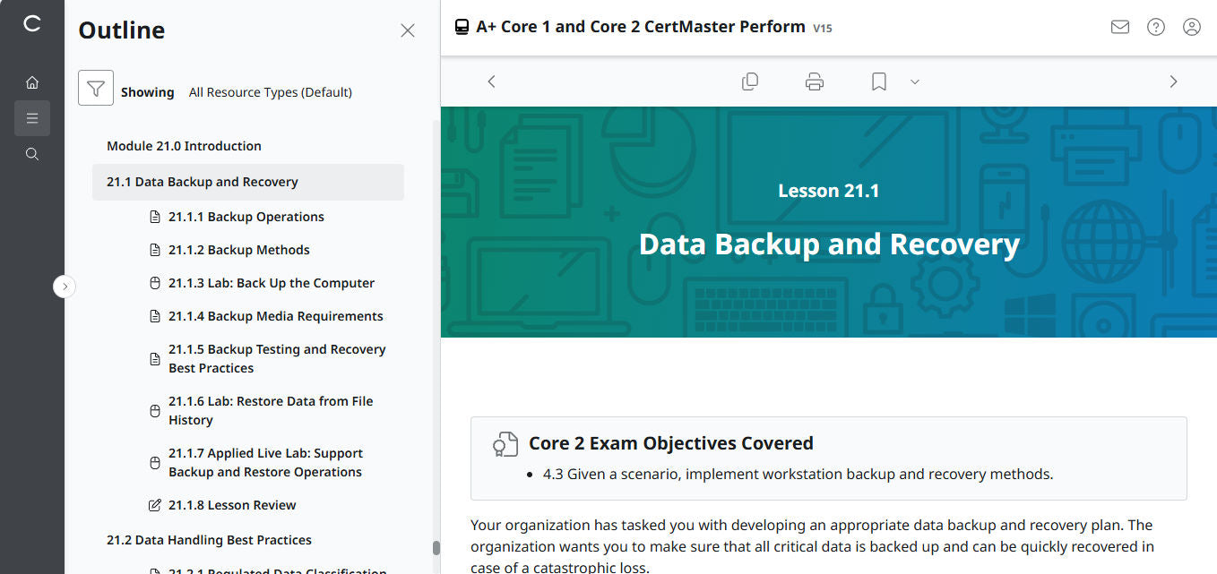 CompTIA A+ Core 1 & 2 CertMaster Perform (V15) (เข้าใช้งาน 4 เดือน) (🛒ข้อเสนอพิเศษ)