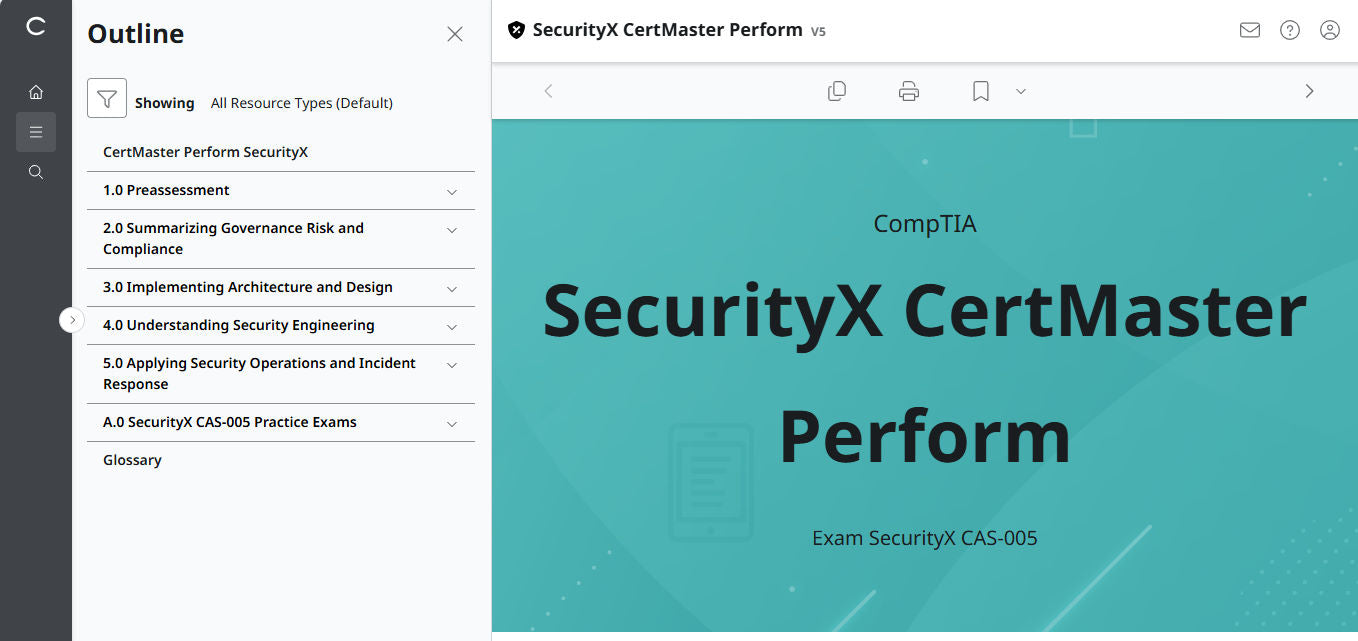 CertMaster Perform สำหรับ CompTIA SecurityX (CASP+) CAS-005 สิทธิ์เข้าใช้งาน 3 เดือน (🛒ข้อเสนอพิเศษ)