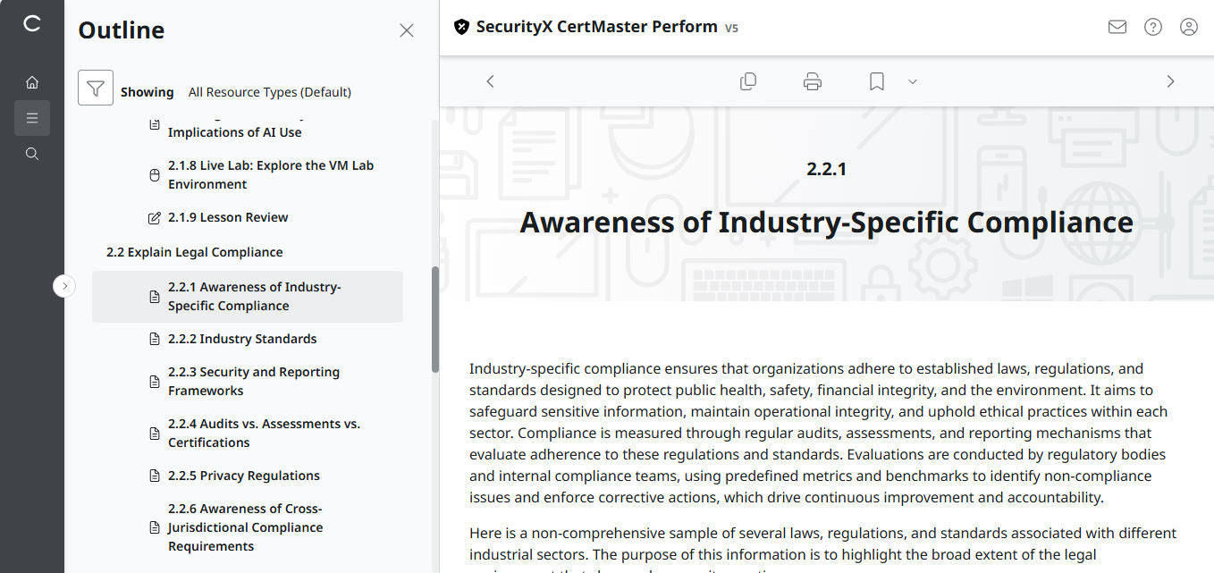 CertMaster Perform สำหรับ CompTIA SecurityX (CASP+) CAS-005 สิทธิ์เข้าใช้งาน 3 เดือน (🛒ข้อเสนอพิเศษ)