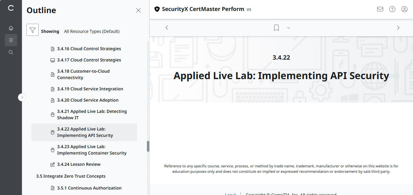 CertMaster Perform สำหรับ CompTIA SecurityX (CASP+) CAS-005 สิทธิ์เข้าใช้งาน 3 เดือน (🛒ข้อเสนอพิเศษ)