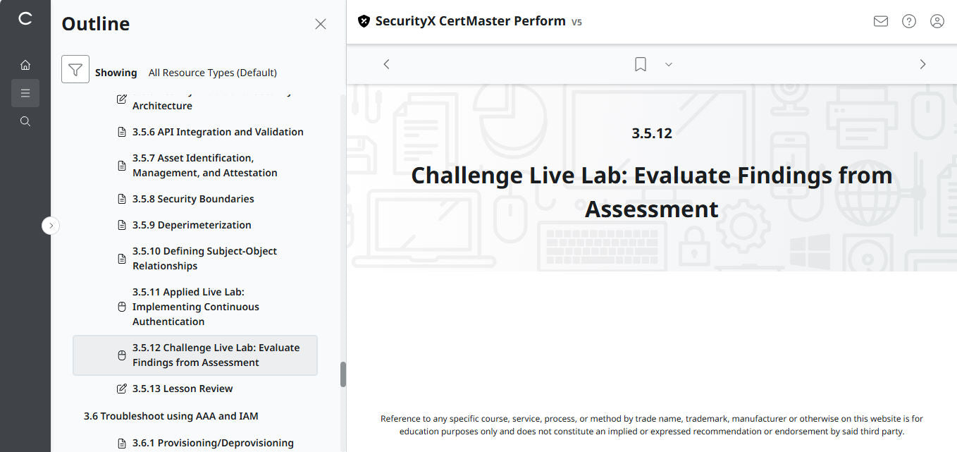CertMaster Perform สำหรับ CompTIA SecurityX (CASP+) CAS-005 สิทธิ์เข้าใช้งาน 3 เดือน (🛒ข้อเสนอพิเศษ)