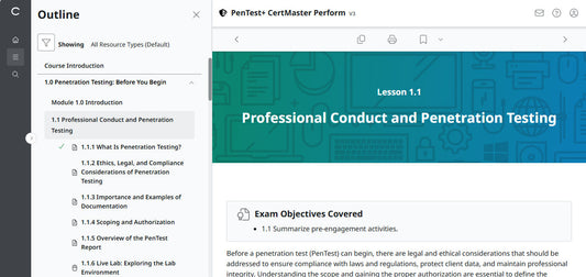 CertMaster Perform  for CompTIA PenTest+ PT0-003 (V3) - 3 Month Access