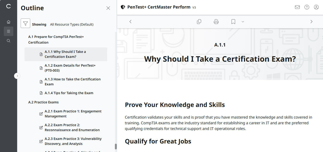 CompTIA PenTest+ CertMaster Perform  PT0-003 (V3) - 3 Month Access